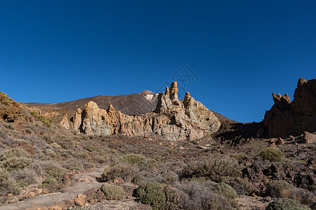 a与著名皮克Pic独特岩层的景象沙漠火山利岛编队公园岩石国家地质学山脉顶峰图片