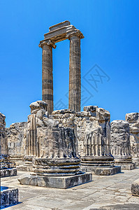 土耳其迪迪马的阿波罗寺庙旅行考古学柱子蓝天历史火鸡建筑建筑学壁画避难所图片