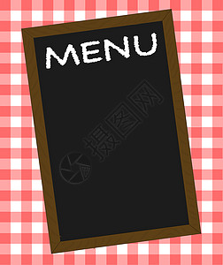 菜单餐厅咖啡店材料框架正方形午餐桌子红色黑色黑板图片