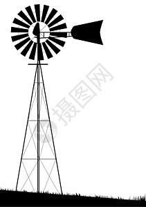 风风车艺术品农业发电机机器插图力量艺术供电县城牧场背景图片