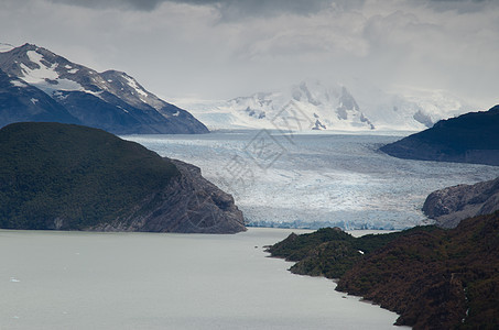 国家公园的灰湖和灰冰川风景山峰冰山山脉湖泊灰色湿地荒野场景顶峰图片