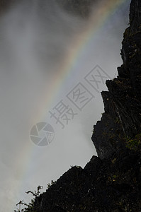 在国家公园的瀑布上的彩虹峭壁湿地荒野河流淡水风景跑步悬崖场景流动图片