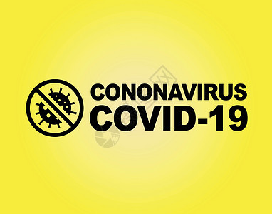 黄色背景上的黑色标准粗体字冠状病毒COVID19医疗商业感染传播英语海报关键词死亡疾病药品图片