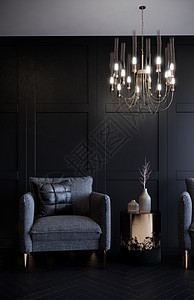 带家具的房间内部现代咖啡馆概念3d 渲染 vertica图片