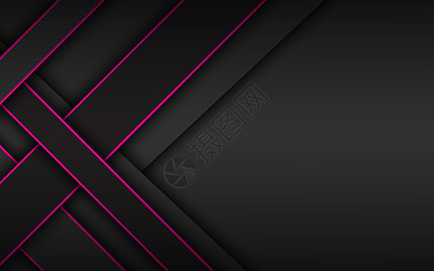黑色和粉红色重叠条纹深色抽象企业设计几何材料背景 为您的文本提供现代矢量图案图片