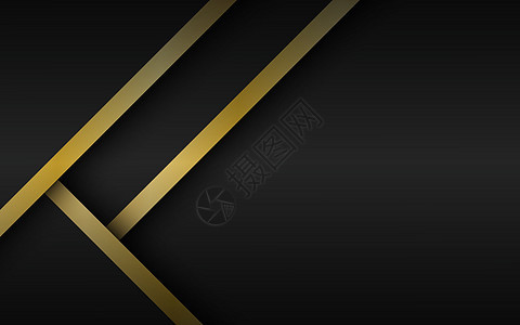 现代抽象背景 黑色和金色层层叠叠现代设计模板 用于您的业务矢量插图 带有斜条纹和线条背景图片