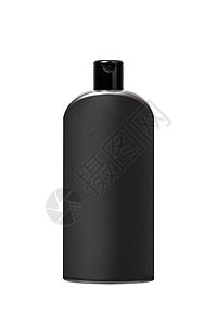 用于洗发水或化妆品的黑塑料瓶 用白色隔绝洗剂空白奶油包装洗澡管子温泉头发液体凝胶图片