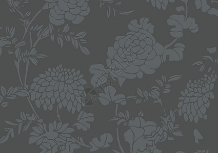 传统深灰色亚洲花卉纹理背景框架月球插图文化墙纸庆典问候语卡片艺术树叶背景图片
