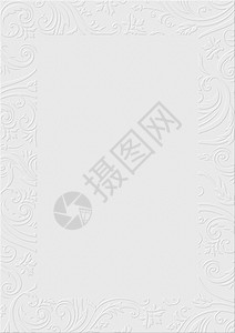 白色纹理背景纸浮雕花卉边框背景图片