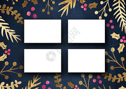 名片样机模板背景与优雅的花边框空白商业金子推介会邀请函粉色插图公司坡度材料图片