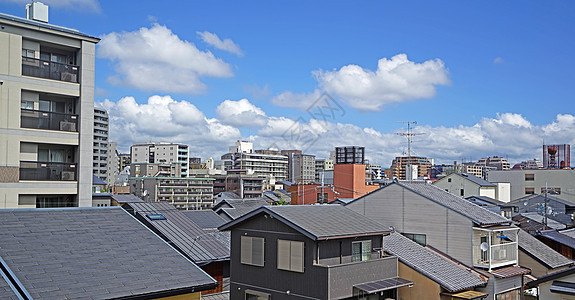 日本大阪居民居住区的住房 民宅和公寓房背景图片