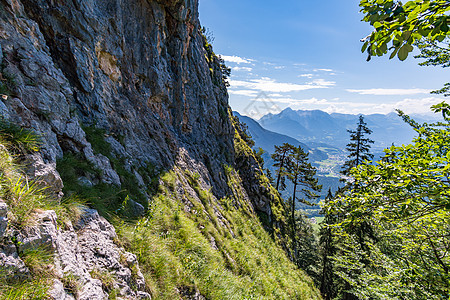 在贝希特斯加登阿尔卑斯山 飞得惊人侵蚀自然保护区登山山峰天空照明首脑石灰石全景岩石图片