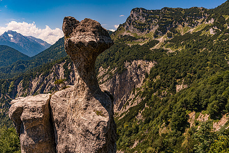 在贝希特斯加登阿尔卑斯山 飞得惊人天空侵蚀旅行岩石远足全景石灰石顶峰森林首脑图片