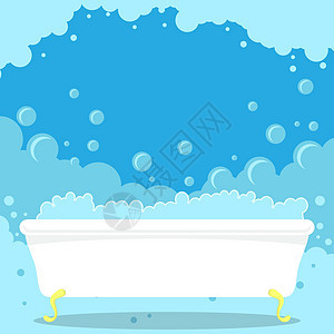 Floo 带泡沫的复古白色浴缸图片