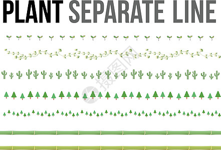 用于设计布局组件的矢量植物分隔线图片