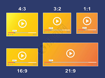 纵横比比例大小响应式视频播放器网站创造力插图商业药片互联网网络电脑电影录像机图片