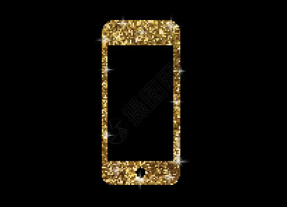 矢量金色闪光金色平面智能手机 ico电子金子电话工具墙纸商业艺术插图工作电脑图片