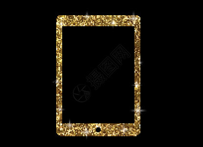 矢量金色闪光金色平板电脑 ico图片