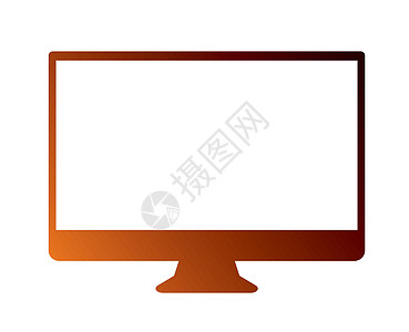 孤立的橙色到粉红色渐变无边框电视视频屏幕监视器坡度优雅白色橙子小样粉色技术图片