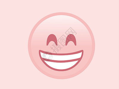 孤立的粉红色笑脸与洁白的牙齿 ico图片