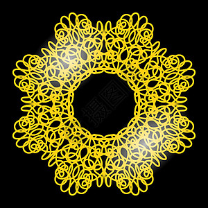在白色背景隔绝的金框 黄色金属圈 复古奢华戒指卡片圆圈风格框架脚凳程式化边界环形标识图片