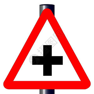 跨公路交通标志三角形道路意外警告路标插图警察车辆危险红色图片