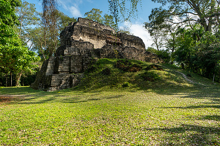 危地马拉佩滕州Uxactn市马雅金字塔公园场所建筑精神石碑木头旅游旅行神社建筑学图片