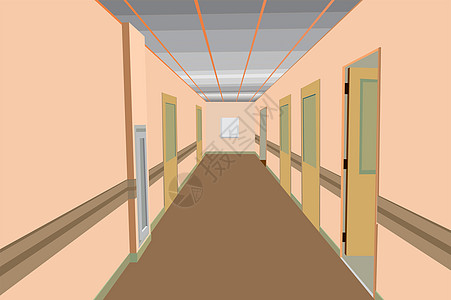 踢脚板空办公室医院的概念插画