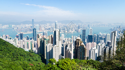 香港 - 维多利亚峰的观景俯视维多利亚港图片