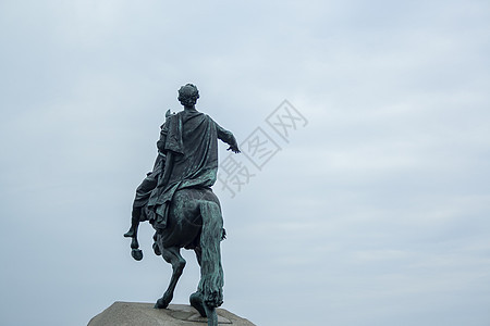 彼得一世大纪念碑历史雕像花岗岩君主岩石建筑骑术城市旅行国家皇帝天空图片