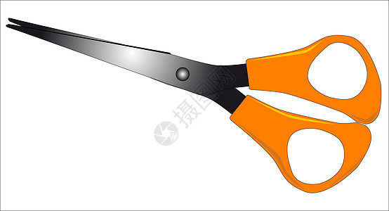 剪刀绘画插图边缘元素金属塑料设计橙子背景图片