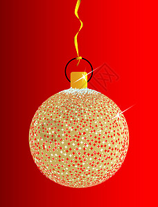 闪闪圣诞舞会金色玩具金球金子插图火花背景星星图片
