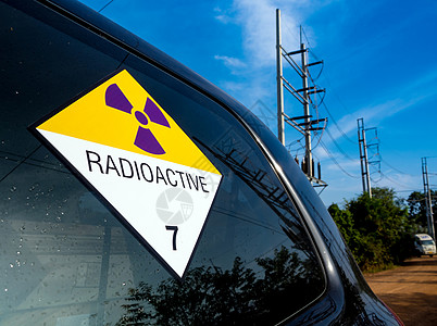 汽车贴纸素材危险货物运输标签 上的辐射警告标志ClC白色卡车贴纸材料放射性班级环境安全黄色冒险背景