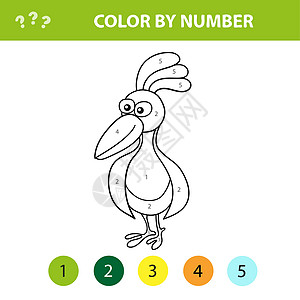 教育儿童游戏 按数字排列图片 用鸟的彩色书籍Name蜡笔乐趣注意力卡通片染色测试活动家庭作业动物孩子们图片