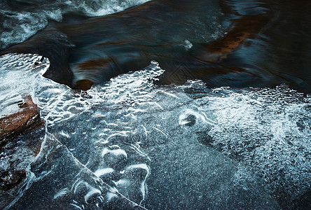 冬季河流的细节与 ic图片