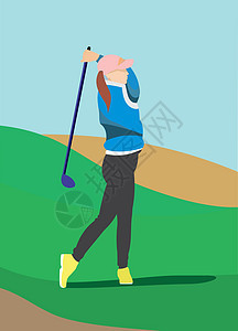打高尔夫球的女孩图片