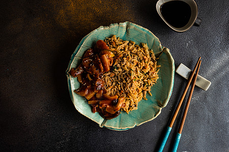 传统中国食品刀具制品芝麻油炸木板筷子食物陶瓷大豆猪肉图片