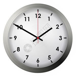 模拟金属壁时钟金属商业白色圆形圆圈办公室滴答工作手表数字图片
