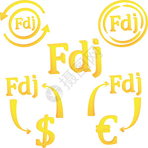 吉布提的 3D 吉布提法郎货币符号图标图片