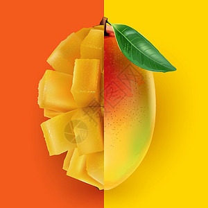 半个芒果和半个芒果丁图片