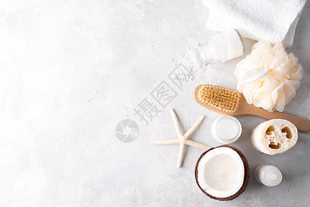 椰子锅炉和保健用品星星洗澡白色化妆品肥皂淋浴皮肤椰子香气身体图片