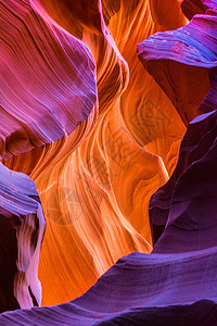 附近纳瓦霍保护区的羚羊峡谷地标旅游洞穴地质学曲线阴影岩石侵蚀阳光砂岩图片