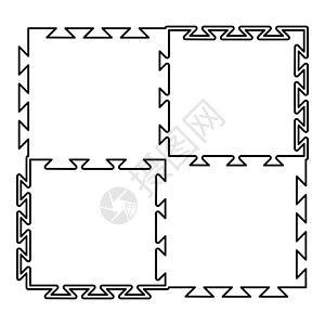 益智运动垫与泡沫游戏概念榻榻米图标轮廓 bla图片