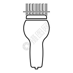 使用手持扫描仪图标轮廓黑色 vec 扫描条码图片