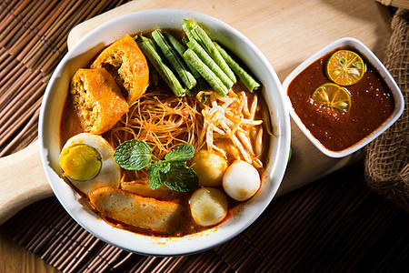 传统咖喱辣椒面汤美食柠檬马来语筷子辣椒酿造食物厨房蔬菜柔佛图片