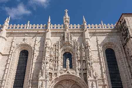 Jeronimos修道院 位于葡萄牙里斯本附近的Belem旅游遗产吸引力古董建筑学纪念碑喷泉历史性入口宗教图片