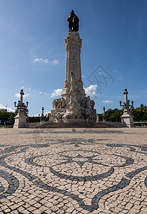 里斯本的马克德庞巴雕像吸引力人行道纪念碑马赛克景观品牌路面广场侯爵雕塑图片