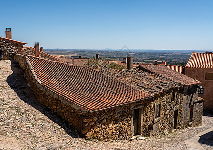 在葡萄牙卡斯特洛罗德里哥的古老家园中农村地标石头历史屋顶建筑学乡村风景村庄古董图片