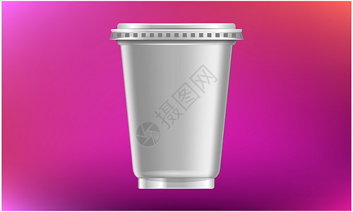 在抽象背景上模拟热饮杯的插图制品反射商业咖啡自然纸板包装广告推广品牌图片