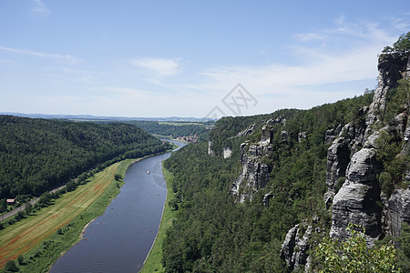 在埃尔贝河和萨克森瑞士的悬崖上 观测到斯达特韦伦图片